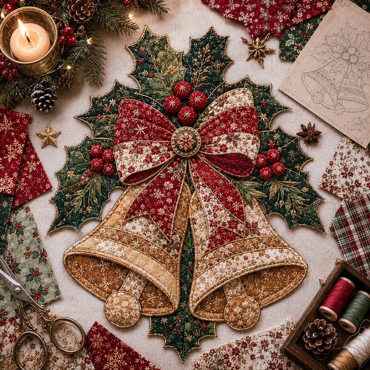 🎅Christmas Patchwork Fabric DIY Decor Kit