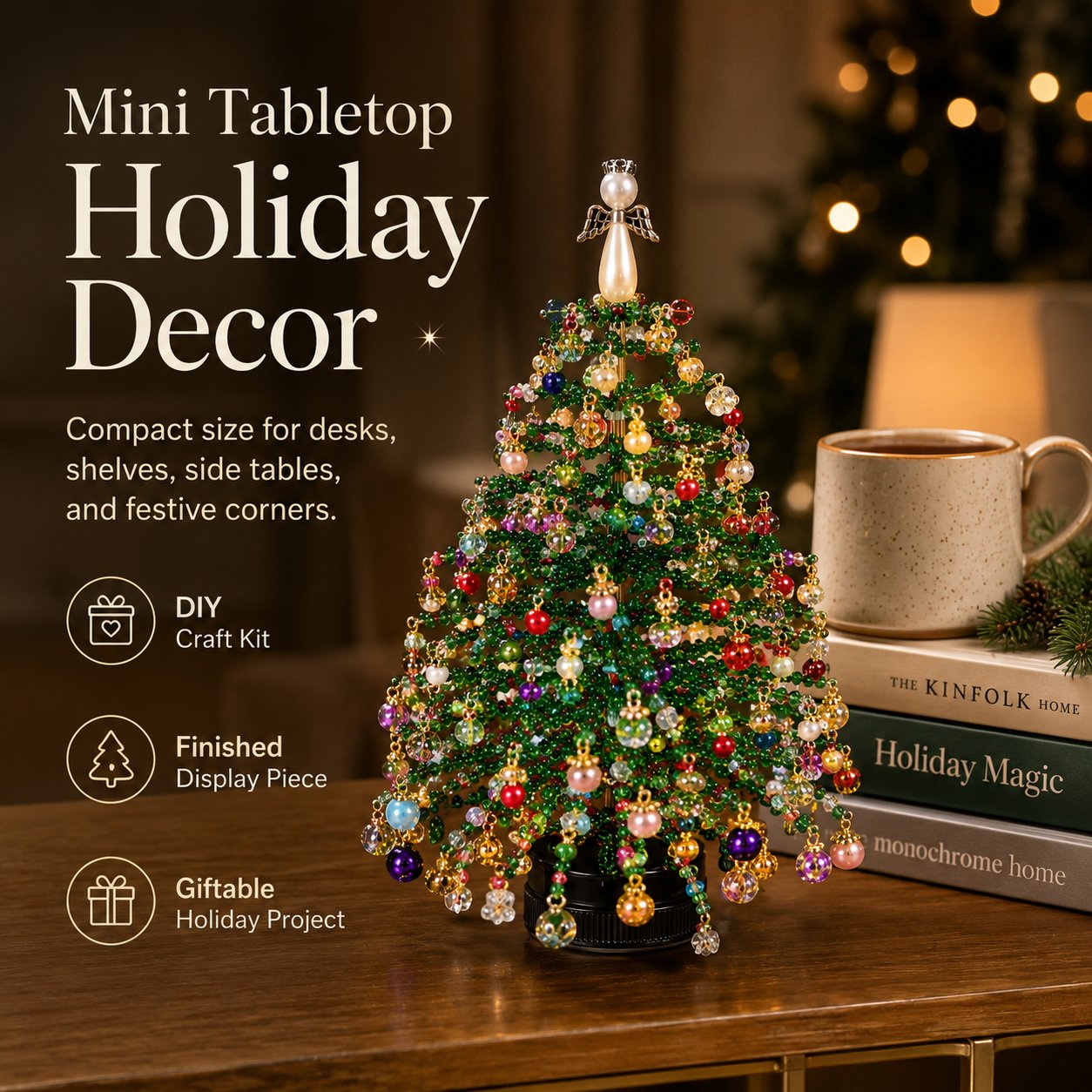 🎄✨ DIY Beaded Christmas Tree Kit – Create Your Own Sparkling Holiday Decoration