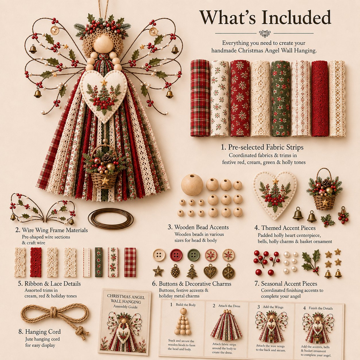 🔥Last Day 50% OFF - 🪽 Angel Fabric Hanging DIY Kit (📦Buy 2 Free Shipping)