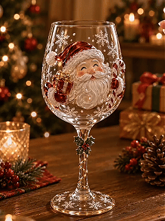 Animated Christmas glass holiday display