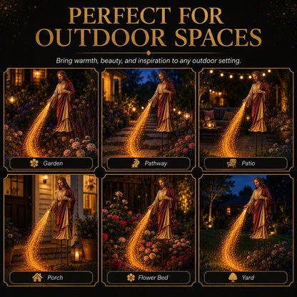 ✝️ Solar Jesus Fiber Optic Garden Light ✨ | Faith-Inspired Outdoor Decor
