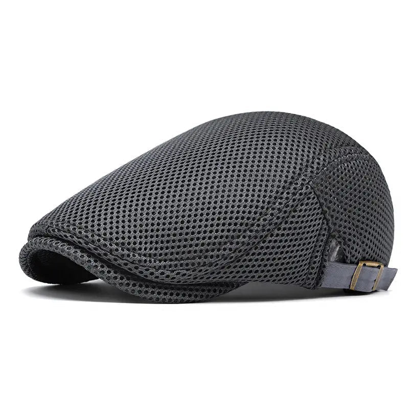 Men's Breathable Mesh Flat Cap – Adjustable Newsboy Ivy Beret Summer Hat