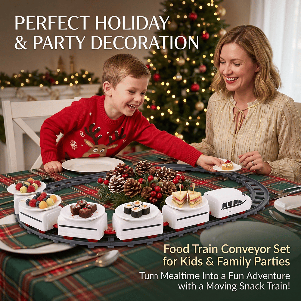 🚂 Food Train Conveyor Set for Kids & Family Parties