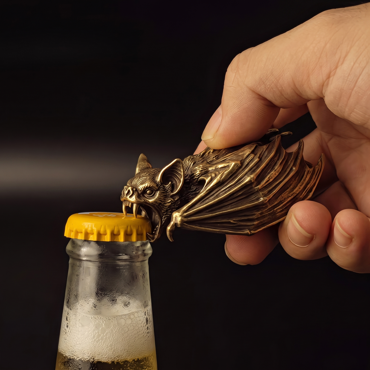 Solid Antique Brass Vampire Bat Bottle Opener