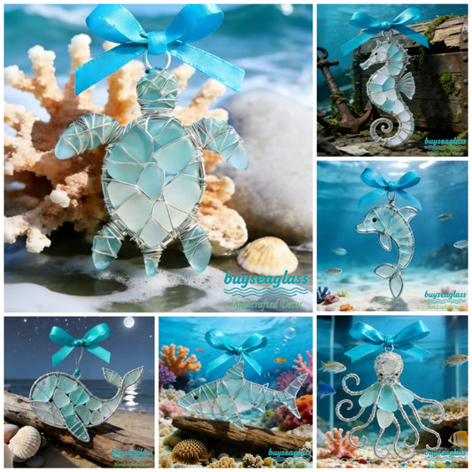 🔥Hand-Wrapped Sea Glass Collection💎Timeless Coastal Art