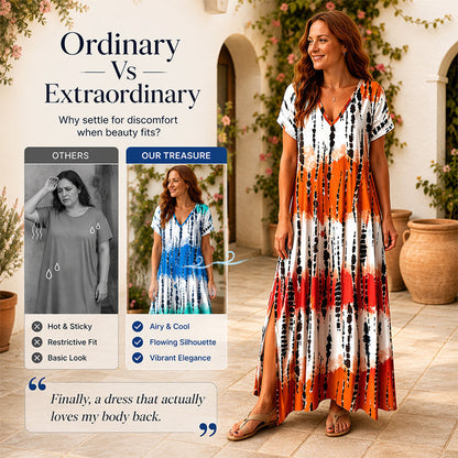 🎁2026 New Arrivals 50% OFF💥Women’s Tie Dye V Neck Maxi Dress – Breathable Comfort, Relaxed Fit and Effortless Summer Style ✨