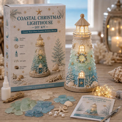 ⏳ Last Day 49% OFF – 🌊 Beginner-Friendly DIY Lighted Sea Glass-Style Lighthouse Kit Collection 💕
