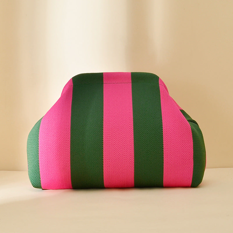 👜 Dumpling Clutch Bag, Large Capacity Kiss Lock Cosmetic Handbag for Daily Travel Party