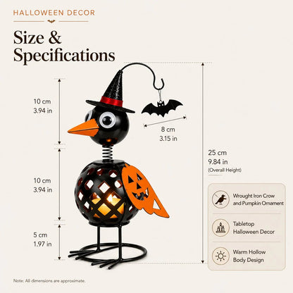 🔥Last Day 50% OFF🔥Wrought Iron Crow and Pumpkin Ornament🐦🎃
