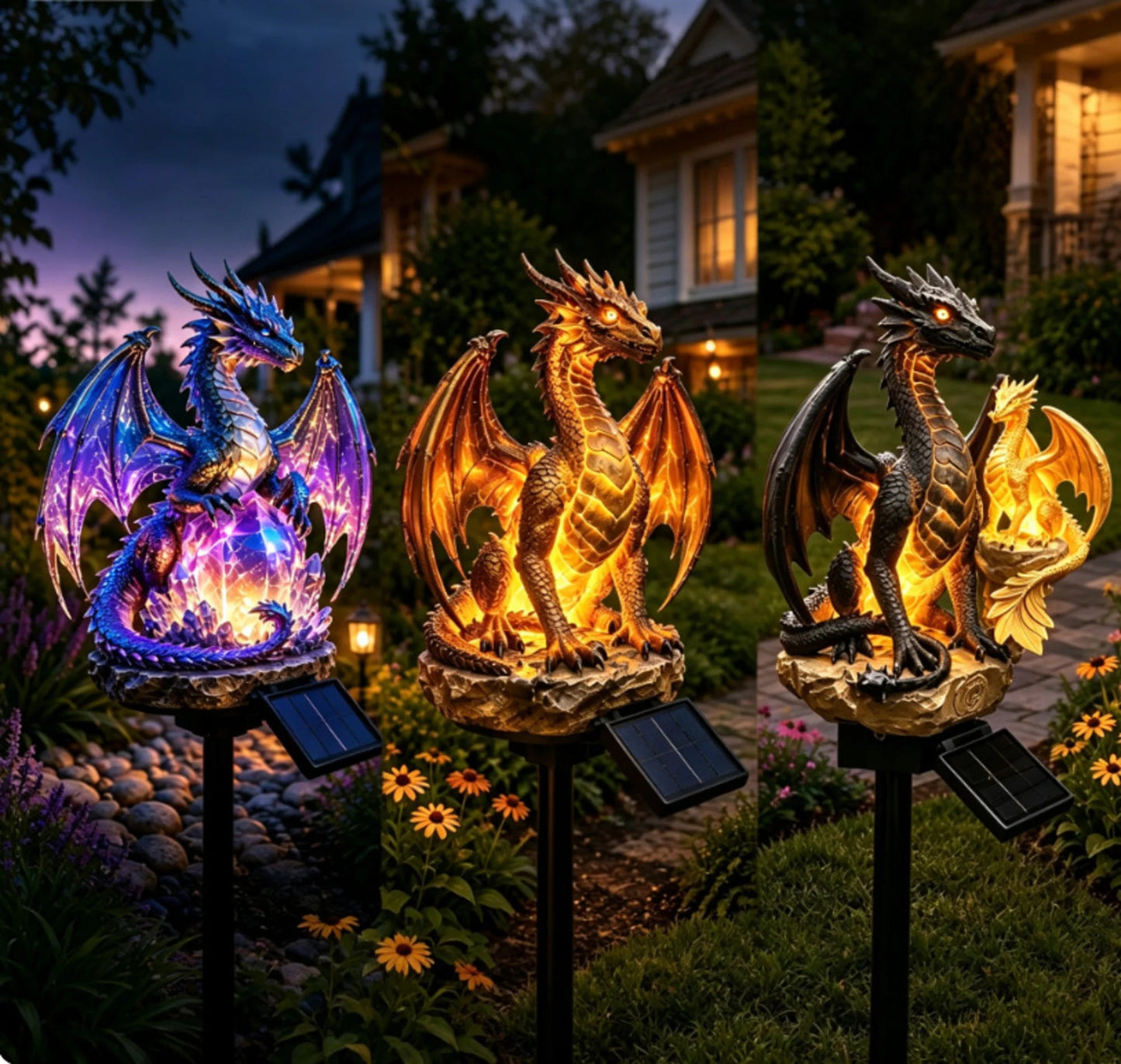 🐉 LAST DAY 49% OFF -✨️Solar Dragon Crystal Garden Light