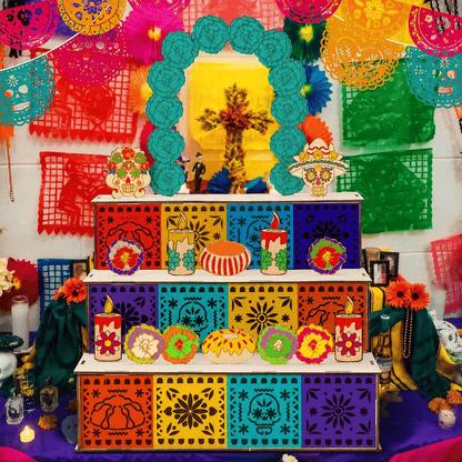 🔥Last Day 49% OFF - 🎃🏵️Day of the Dead Wooden Altar Display Set | 💕Death is not the end of life, forgetting is