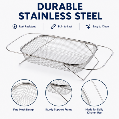 🍽️Summer Limited-Time 50% OFF 🧺 Stainless Steel Adjustable Over-the-Sink Drainer Basket