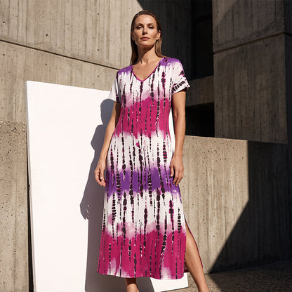 🎁2026 New Arrivals 50% OFF💥Women’s Tie Dye V Neck Maxi Dress – Breathable Comfort, Relaxed Fit and Effortless Summer Style ✨
