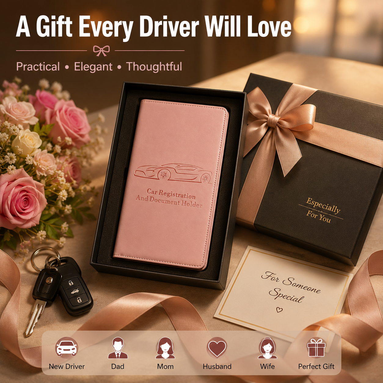 🚗 Car Registration & Insurance Document Holder | Premium PU Leather Organizer
