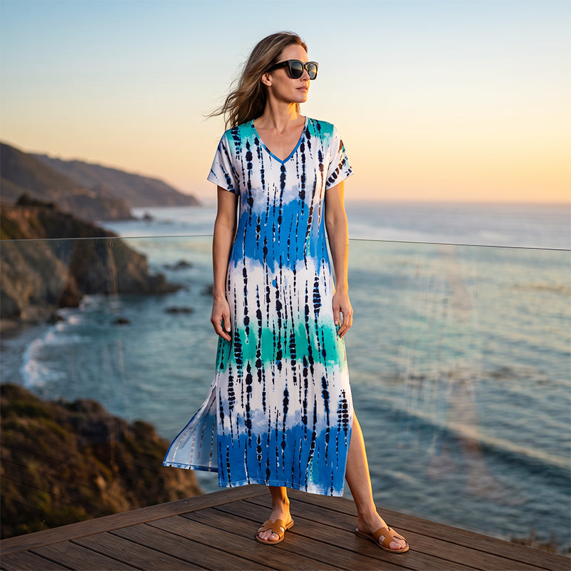 🎁2026 New Arrivals 50% OFF💥Women’s Tie Dye V Neck Maxi Dress – Breathable Comfort, Relaxed Fit and Effortless Summer Style ✨