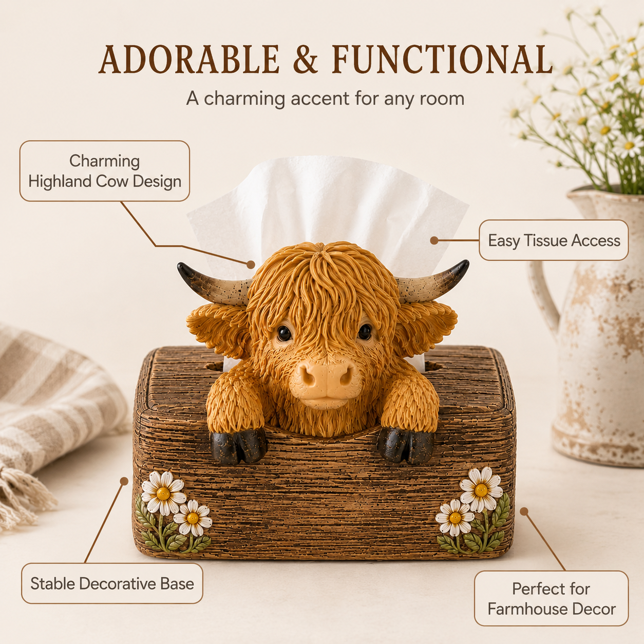 Cute Highland Cow Farmhouse Décor