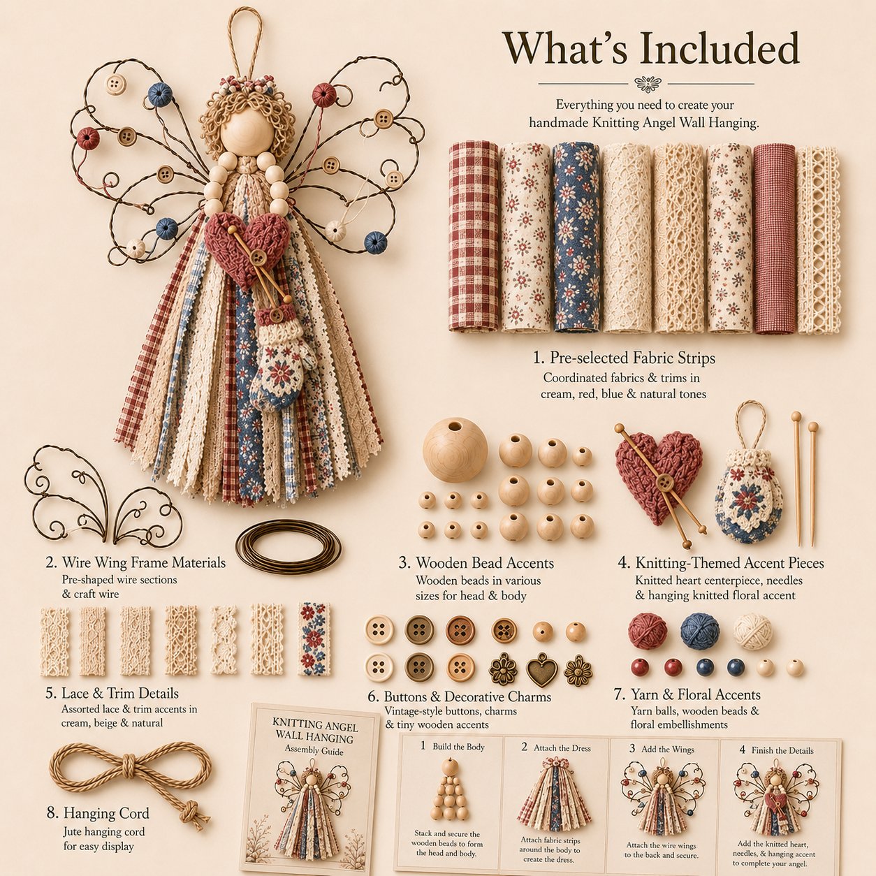 🔥Last Day 50% OFF - 🪽 Angel Fabric Hanging DIY Kit (📦Buy 2 Free Shipping)