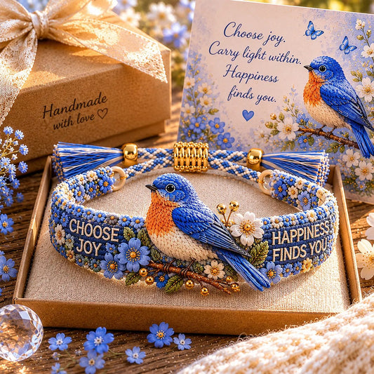 💙Handmade Bird/Bees Embroidered Bracelet Collection