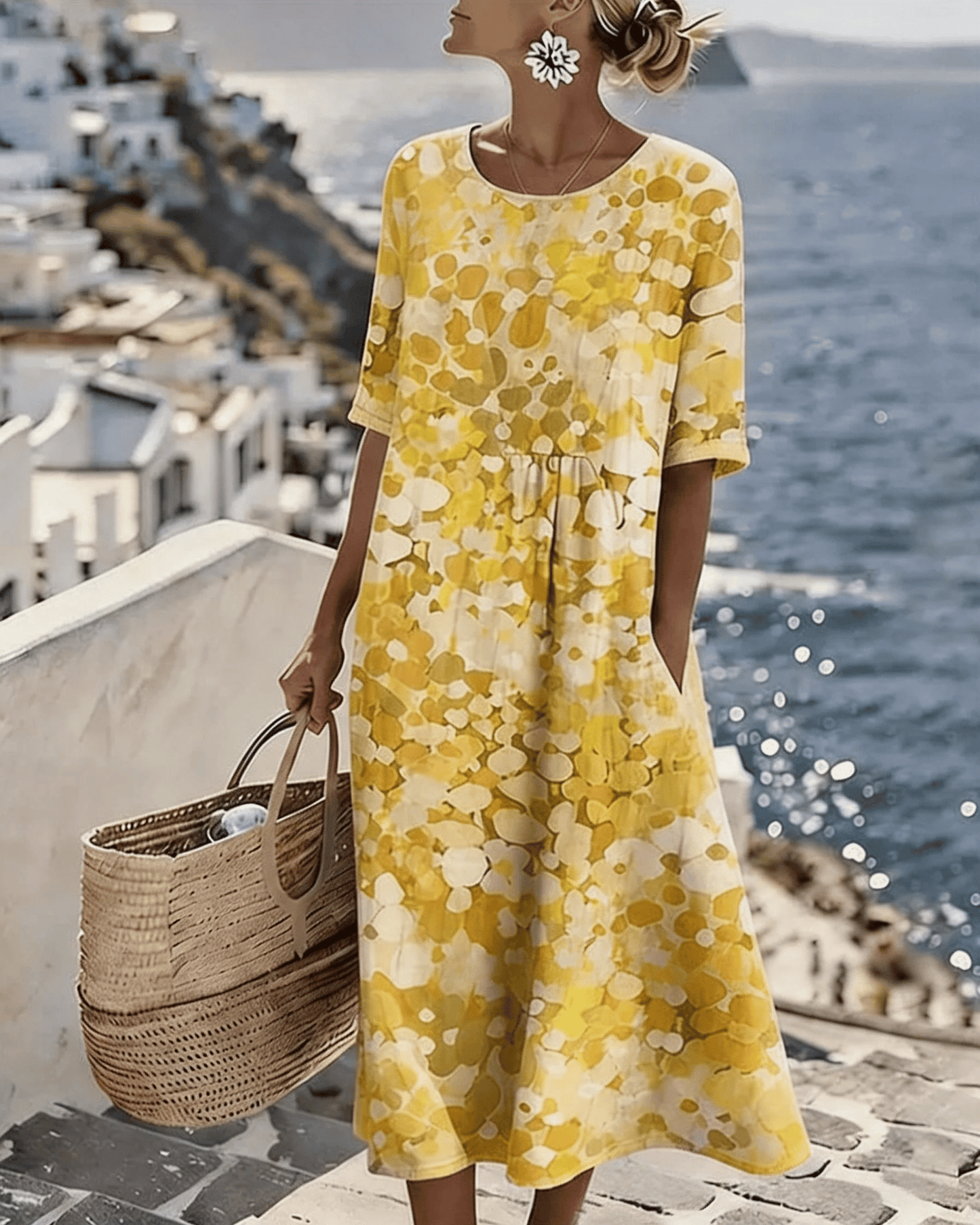 🌼 COLOUR BLOOM: Bright, Soft, Effortless Watercolor Milk Silk Dress