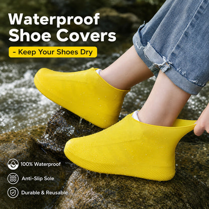 📢📢50% OFF !! ⏰ Waterproof Rain Shoe Cover – Non-slip sole & easy on/off – Reusable, perfect for wet weather or muddy walks – fits most shoes, keeps feet dry 🌧️