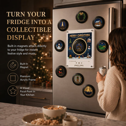 🎄 Interactive Christmas Music Fridge Magnet: Plays 9 Classic Songs for Festive Kitchen Decor! 🎵✨