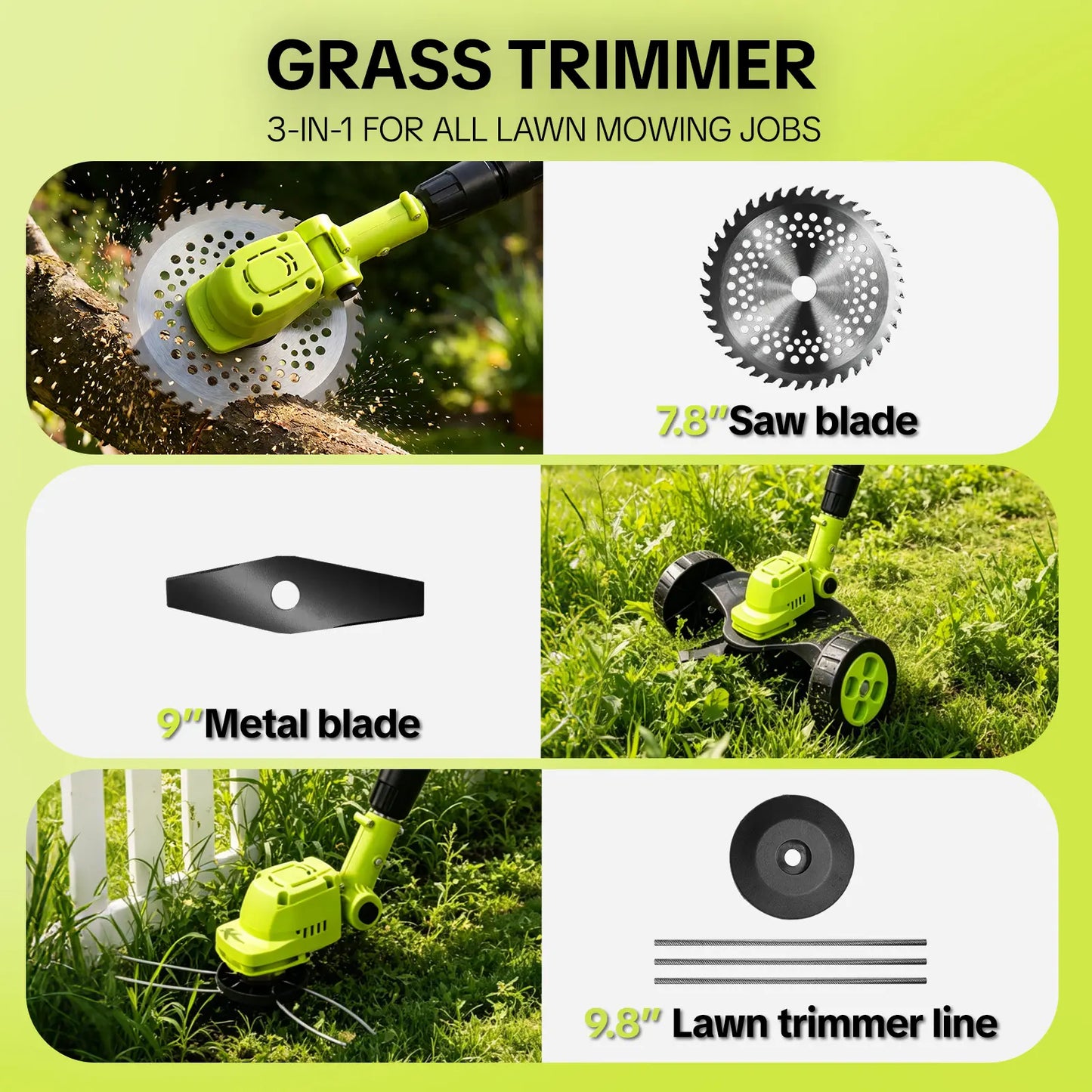 🌿41% OFF TODAY⚡ 3-in-1 Cordless Grass Trimmer