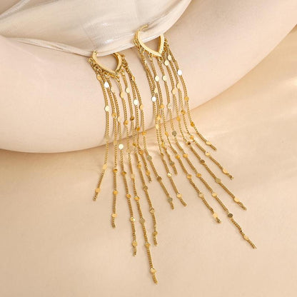🔥Limited Time 50% Off✨14K Gold Plated Long Tassel Earrings for Women