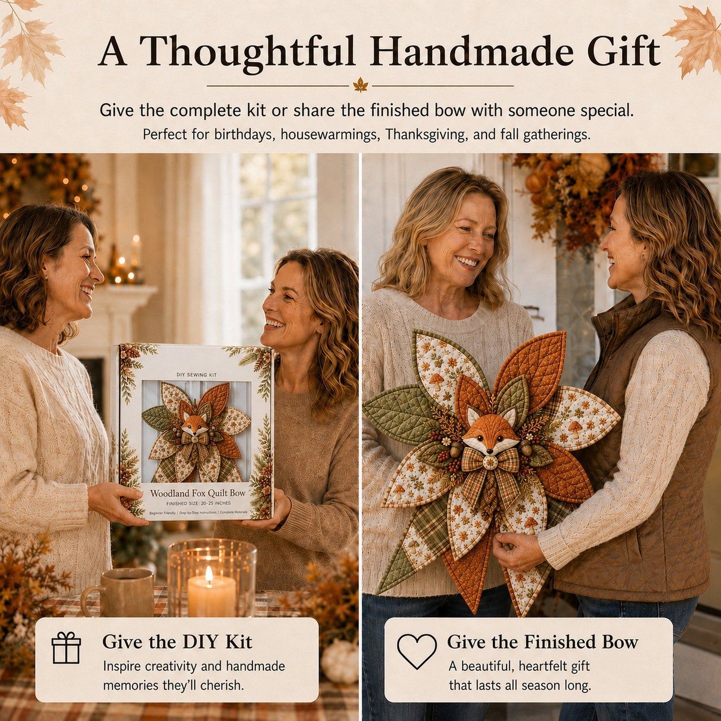 ⏳ Last Day 49% OFF – 🎀 Beginner-Friendly Oversized Quilted Bow Sewing Kit