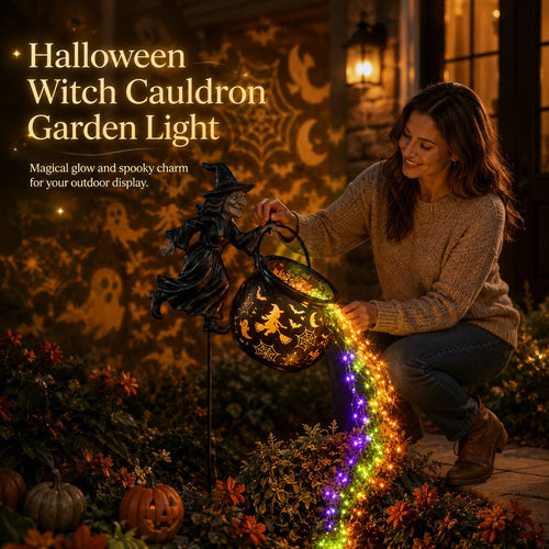 🧙‍♀️Halloween Witch Cauldron Garden Light