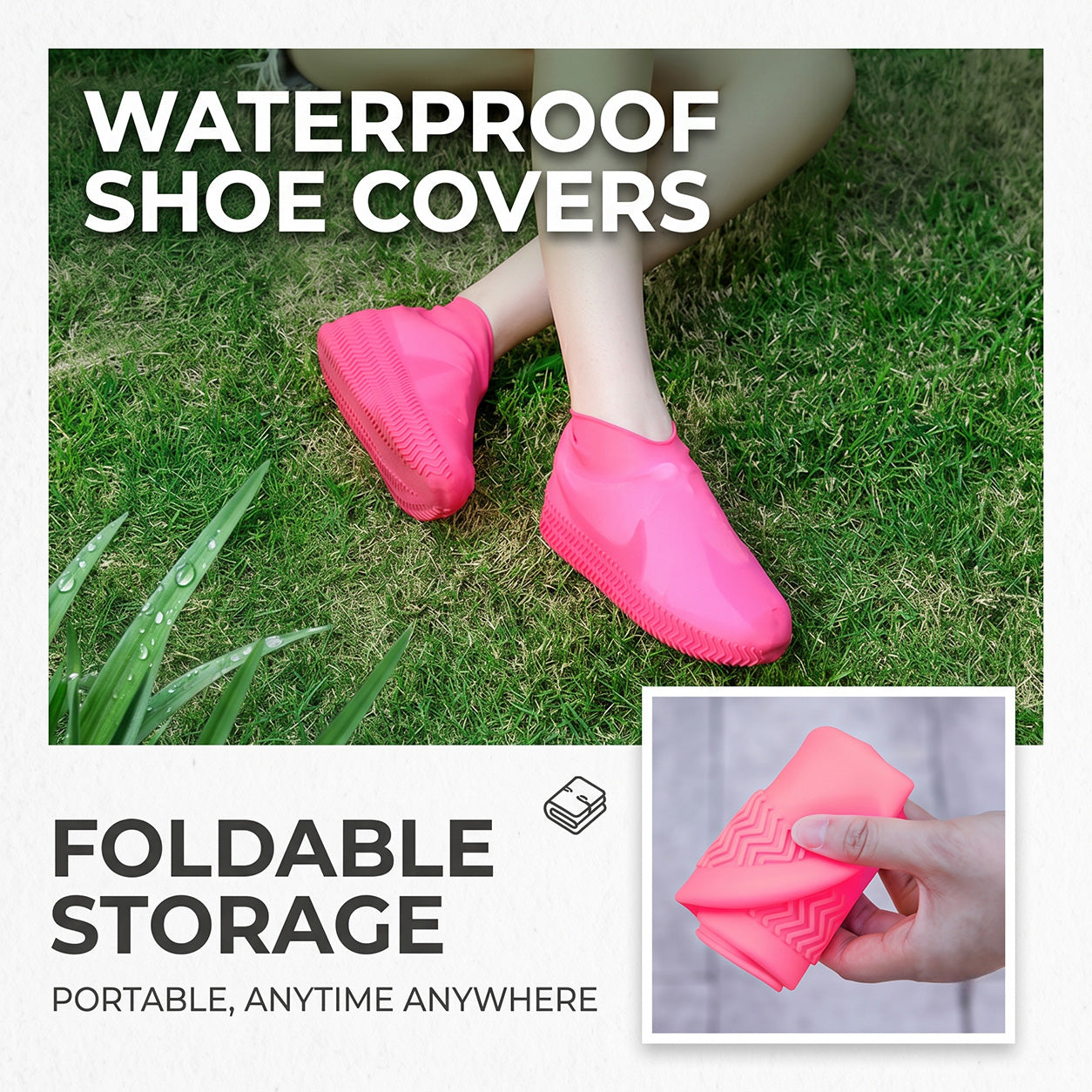 📢📢50% OFF !! ⏰ Waterproof Rain Shoe Cover – Non-slip sole & easy on/off – Reusable, perfect for wet weather or muddy walks – fits most shoes, keeps feet dry 🌧️