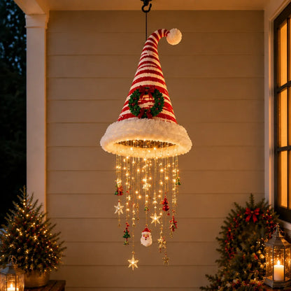 🔥Today 50% OFF🎅 Lighted Santa Hat Hanging Chandelier 🎄