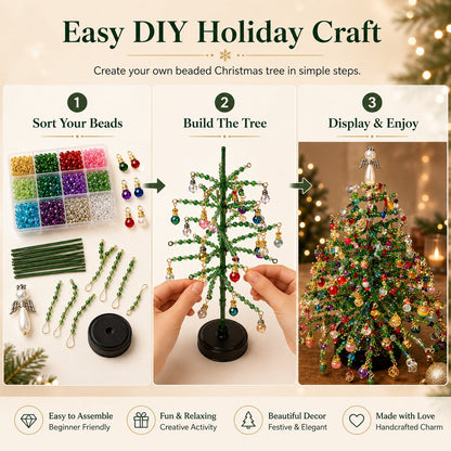 🎄✨ DIY Beaded Christmas Tree Kit – Create Your Own Sparkling Holiday Decoration
