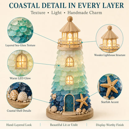 ⏳ Last Day 49% OFF – 🌊 Beginner-Friendly DIY Lighted Sea Glass-Style Lighthouse Kit Collection 💕