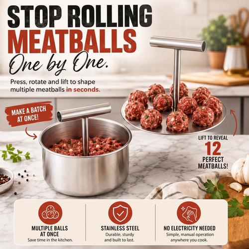🍝FAMILY KITCHEN DEAL | Stainless Steel Meatball Press - Make Uniform Meatballs for Pasta, Dinner & Meal Prep