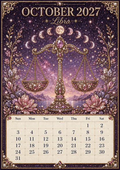 ⏳ Last Day 49% OFF – 🌙 Beginner-Friendly 2027 Twelve Zodiac Bead Art Calendar Kit | Complete Kit with Zodiac Design Base, Decorative Beads & Step-by-Step Guide Included 💕