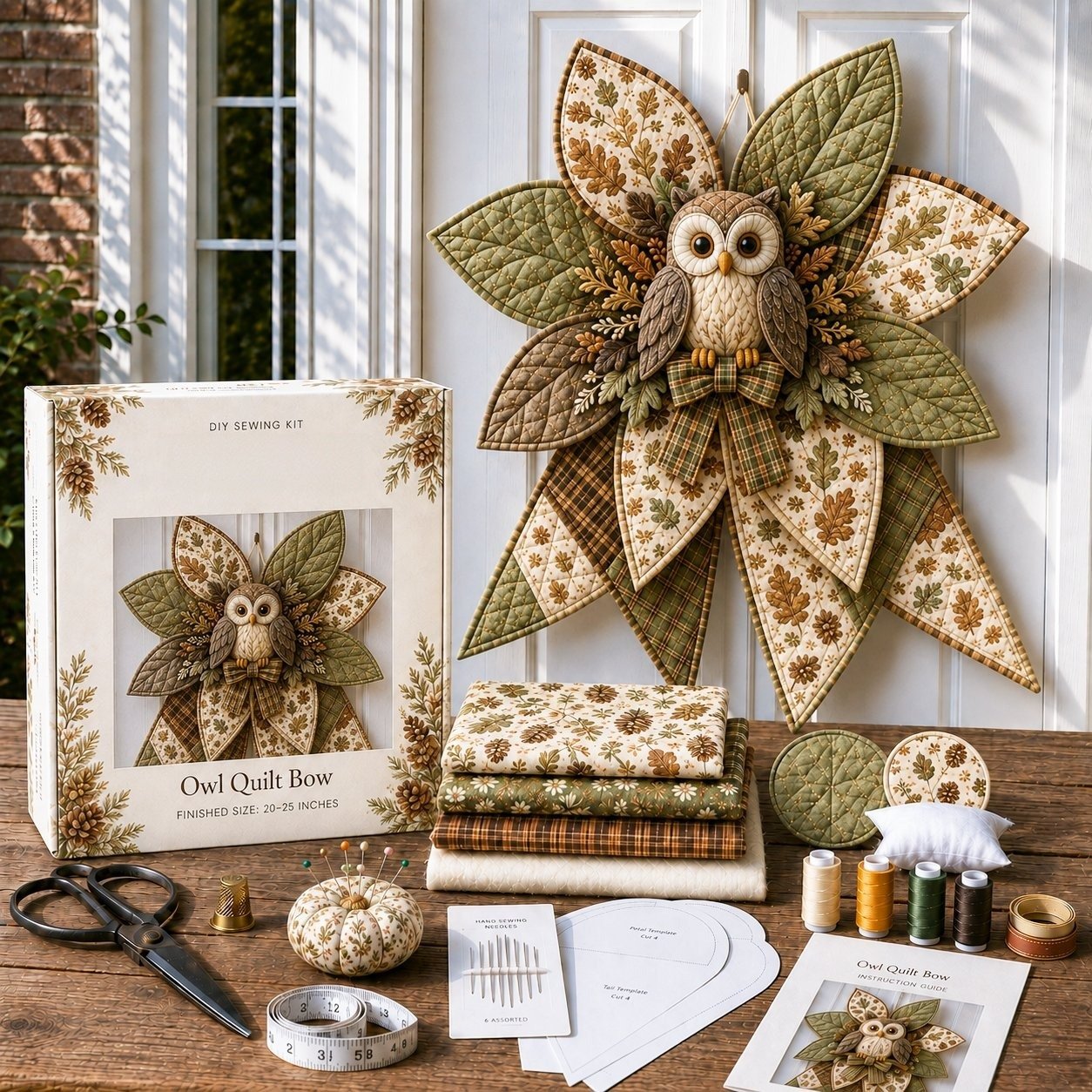 ⏳ Last Day 49% OFF – 🎀 Beginner-Friendly Oversized Quilted Bow Sewing Kit
