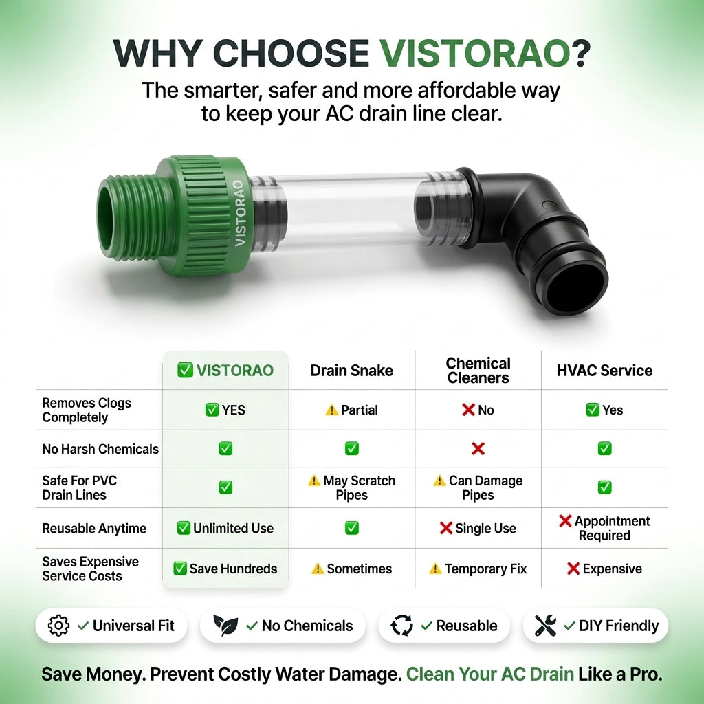 ✨AC Drain Line Cleaner Tool -⚡Clears stubborn AC drain clogs in minutes(🔥Fit for most residential HVAC drain lines)