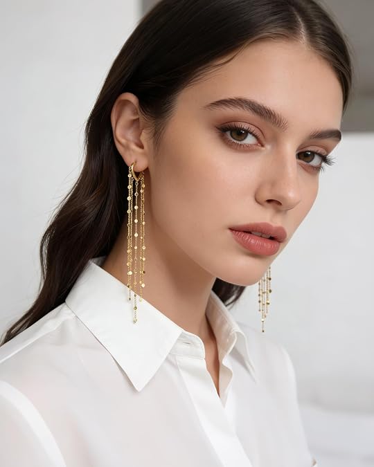 🔥Limited Time 50% Off✨14K Gold Plated Long Tassel Earrings for Women