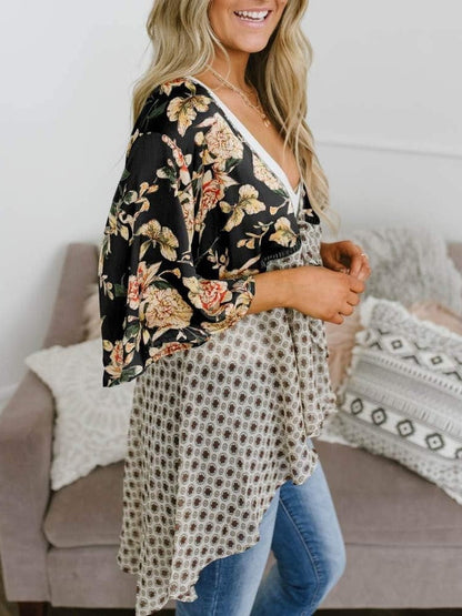 HOT SALE Women's Floral Kimono Ruffle Sleeve Tie Cardigans Flowy Boho Loose Cover Ups