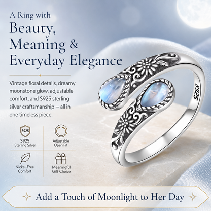 🎁Last Day 50% OFF - Moonstone Bloom Ring🌙