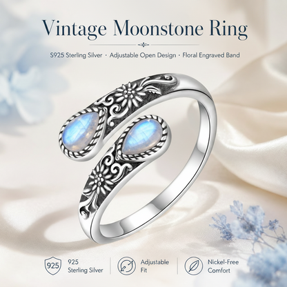 🎁Last Day 50% OFF - Moonstone Bloom Ring🌙