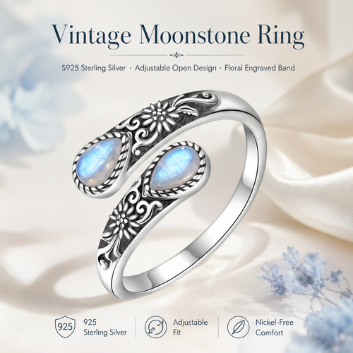 🎁Last Day 50% OFF - Moonstone Bloom Ring🌙