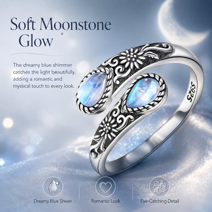 🎁Last Day 50% OFF - Moonstone Bloom Ring🌙