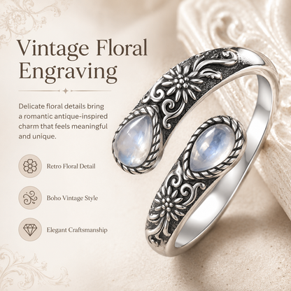 🎁Last Day 50% OFF - Moonstone Bloom Ring🌙