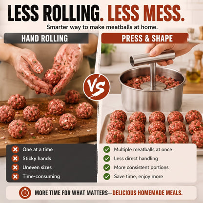 🍝FAMILY KITCHEN DEAL | Stainless Steel Meatball Press - Make Uniform Meatballs for Pasta, Dinner & Meal Prep