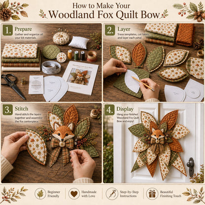 ⏳ Last Day 49% OFF – 🎀 Beginner-Friendly Oversized Quilted Bow Sewing Kit