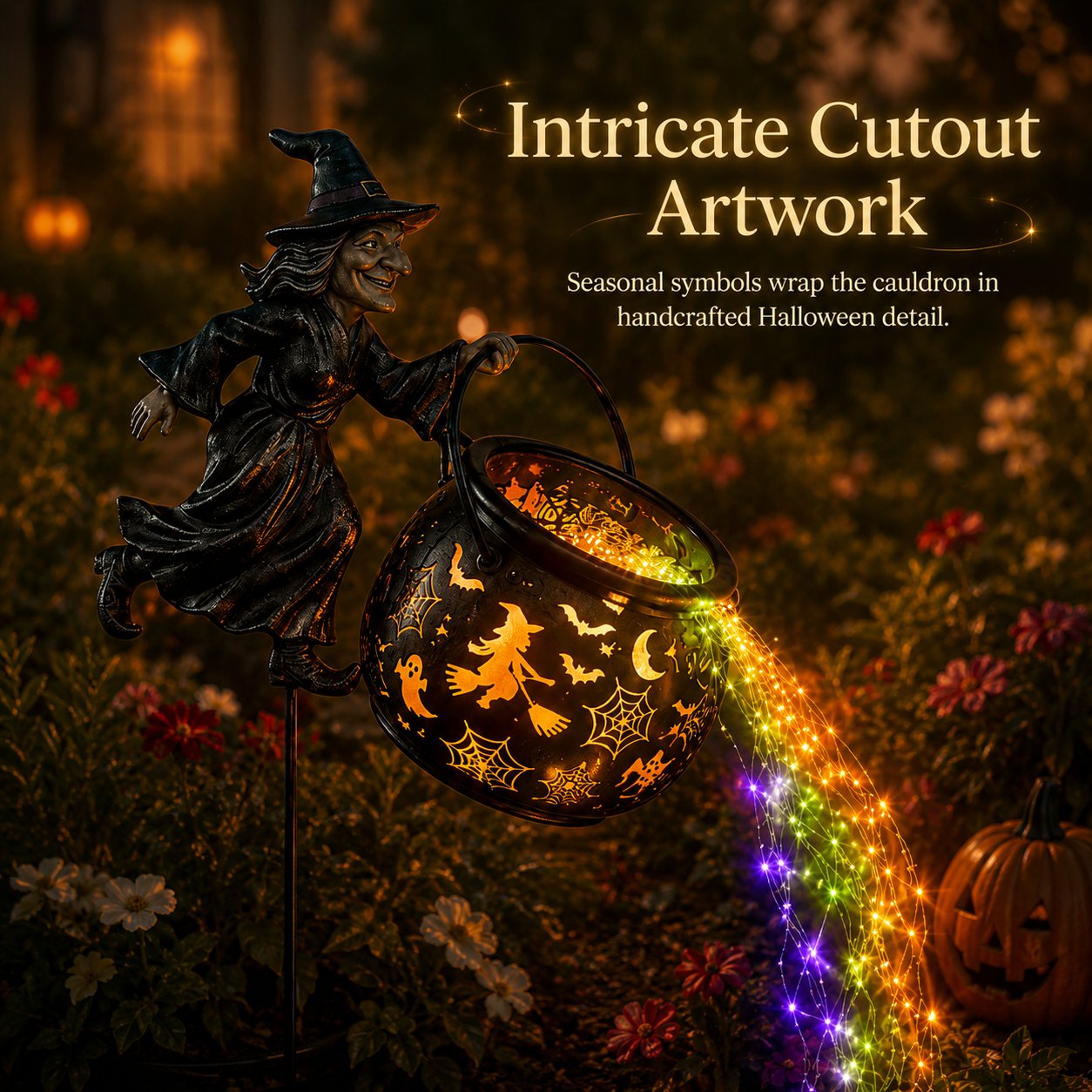 🧙‍♀️Halloween Witch Cauldron Garden Light