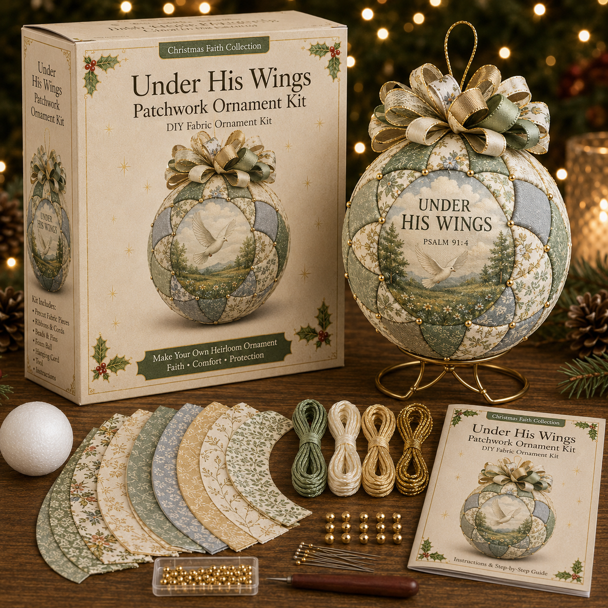 ONLY TODAY🎁 Buy 2, Get 1 FREE🎄 Christmas Faith Patchwork Ornament DIY Kit