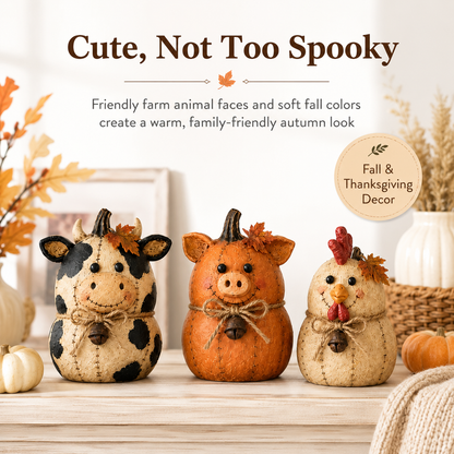 Rustic Farm Pumpkin Friends Decor Set