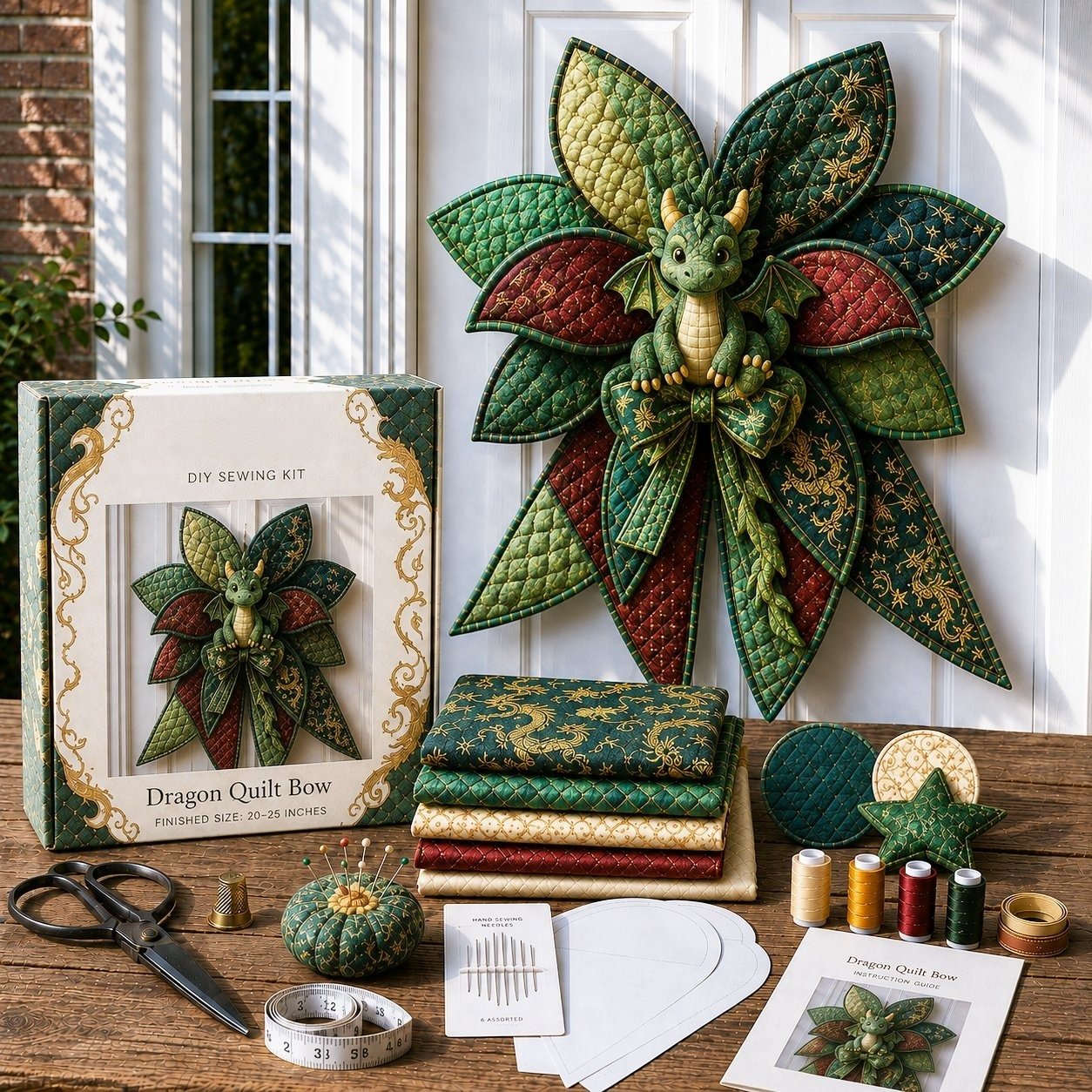 ⏳ Last Day 49% OFF – 🎀 Beginner-Friendly Oversized Quilted Bow Sewing Kit